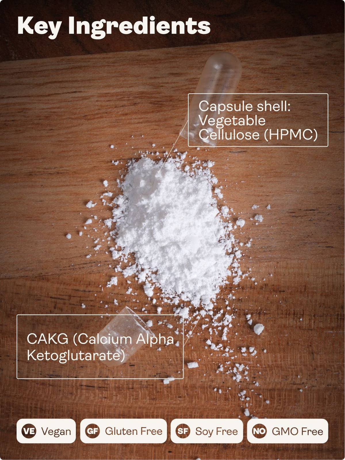 Calcium Alpha Keto-Glutarate (AKG) 500mg x 60 Capsules - Youth & Earth UK Store - Calcium Alpha Keto-Gluterate