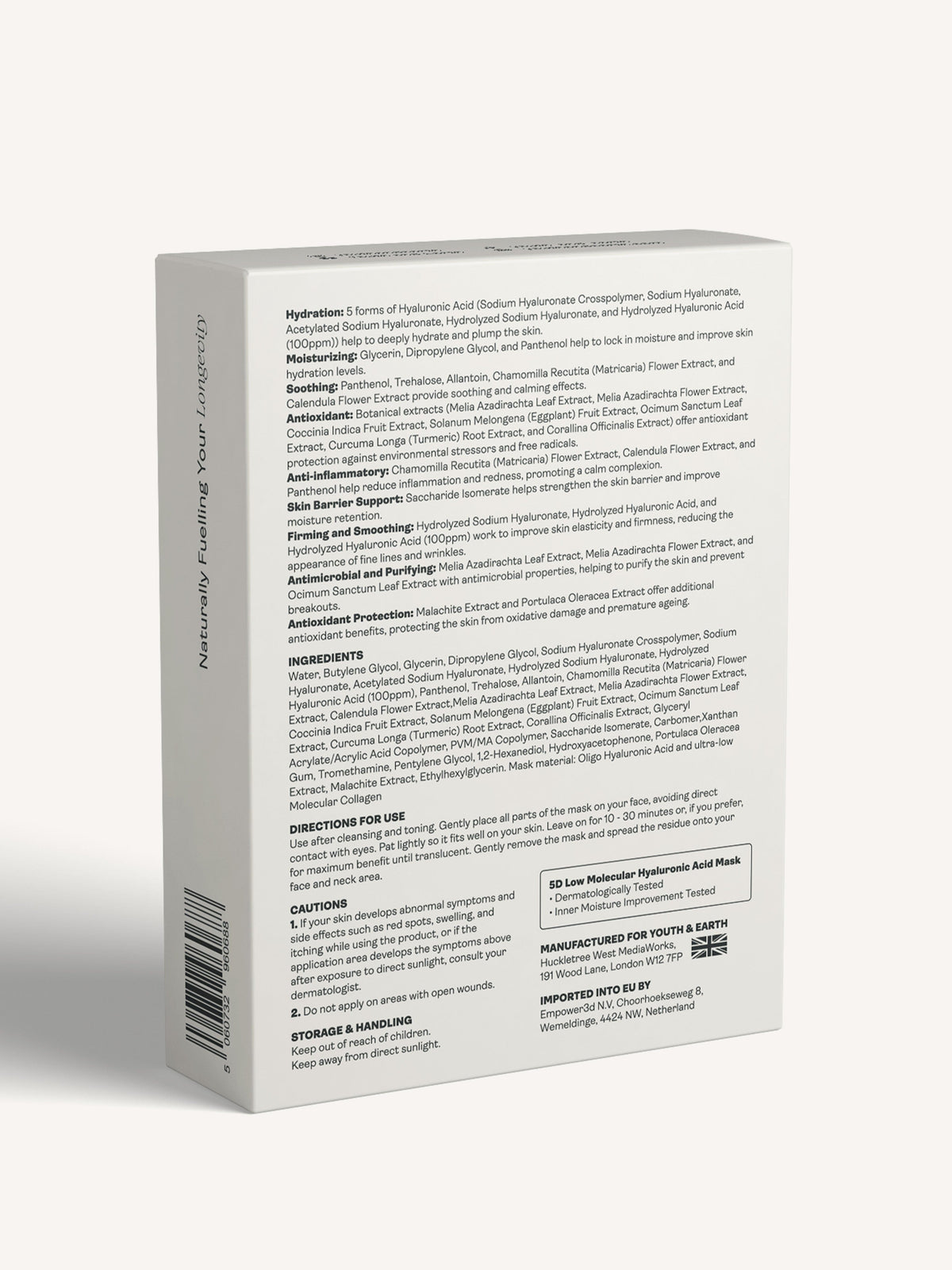 Hyaluronic Acid - Gel Face Mask - Youth & Earth UK Store -