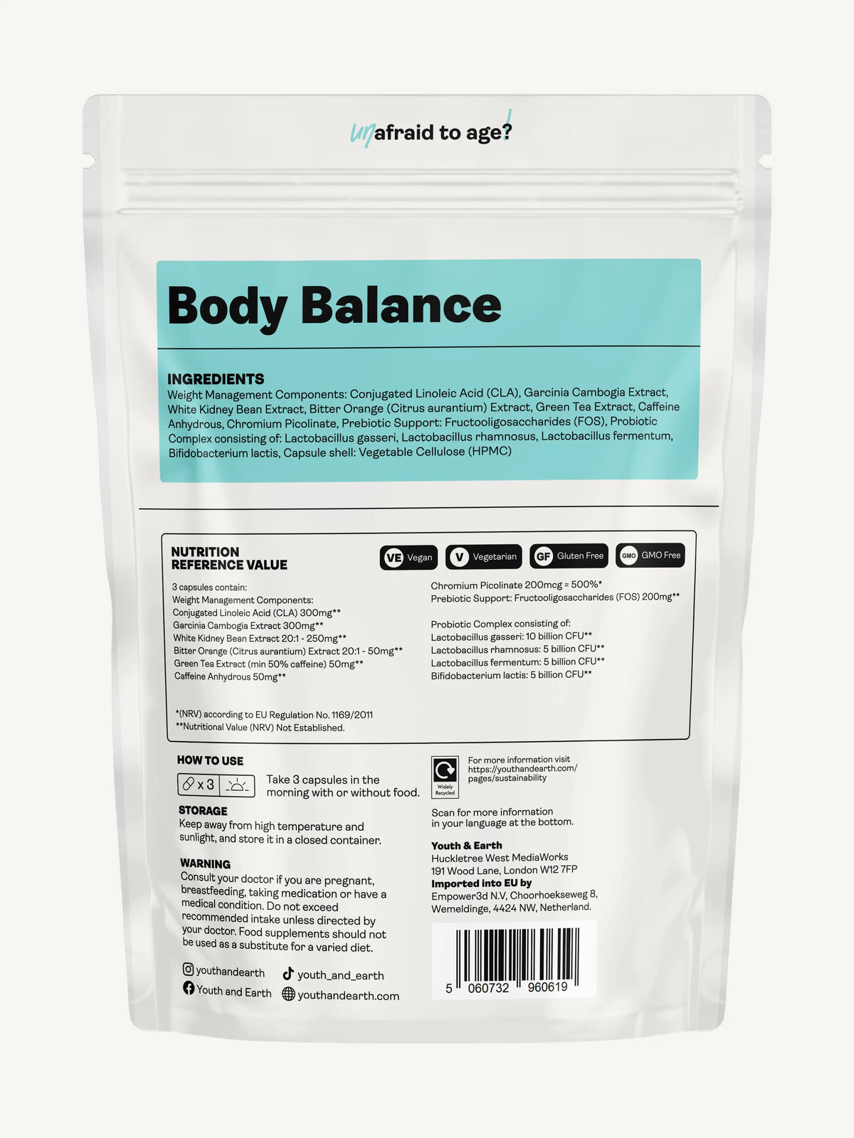 Body Balance - Weight Management Formula, 90 Capsules - Youth &amp; Earth UK Store - 
