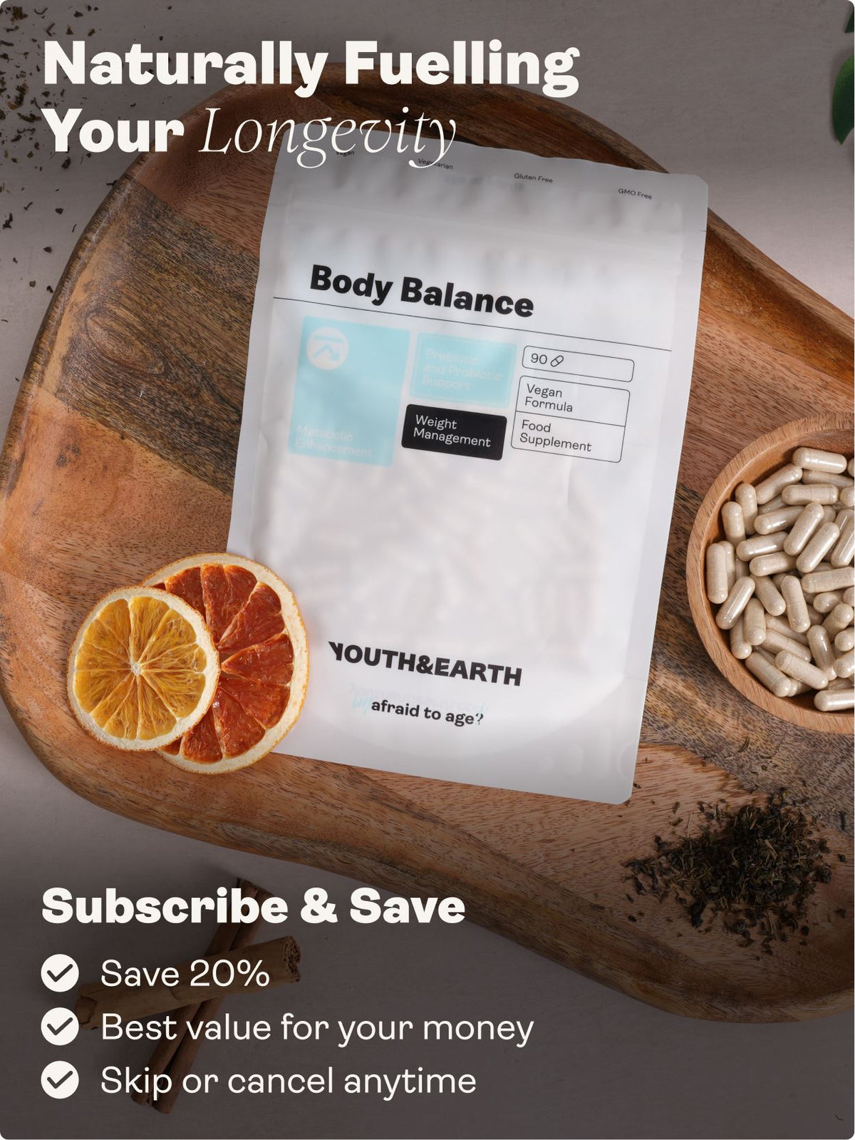 Body Balance - Weight Management Formula, 90 Capsules - Youth &amp; Earth UK Store - 