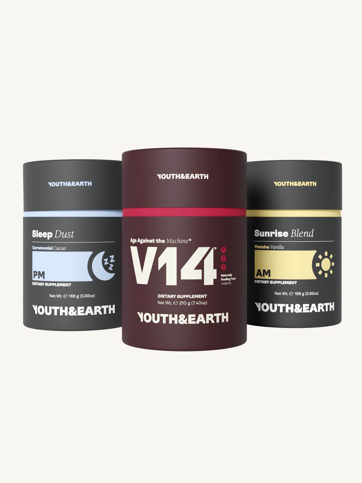 Complete System Bundle (AM: Sunrise Blend + PM: Sleep Dust + V14 Longevity Reds) - Youth & Earth UK Store - 