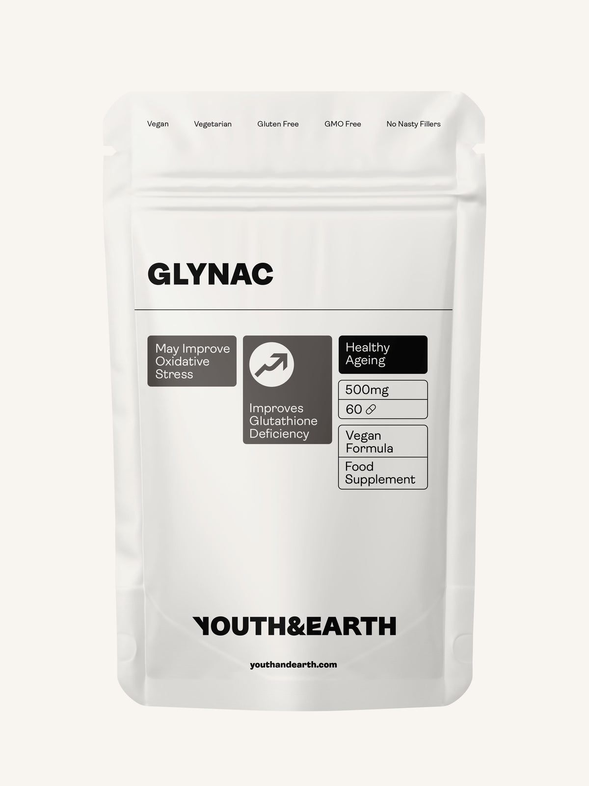 GLYNAC – 500mg, 60 Capsules - Youth &amp; Earth UK Store - NAC &amp; Glycine