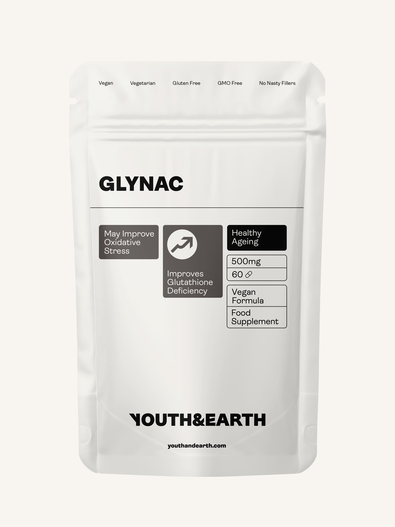 GLYNAC – 500mg, 60 Capsules - Youth & Earth UK Store - NAC & Glycine