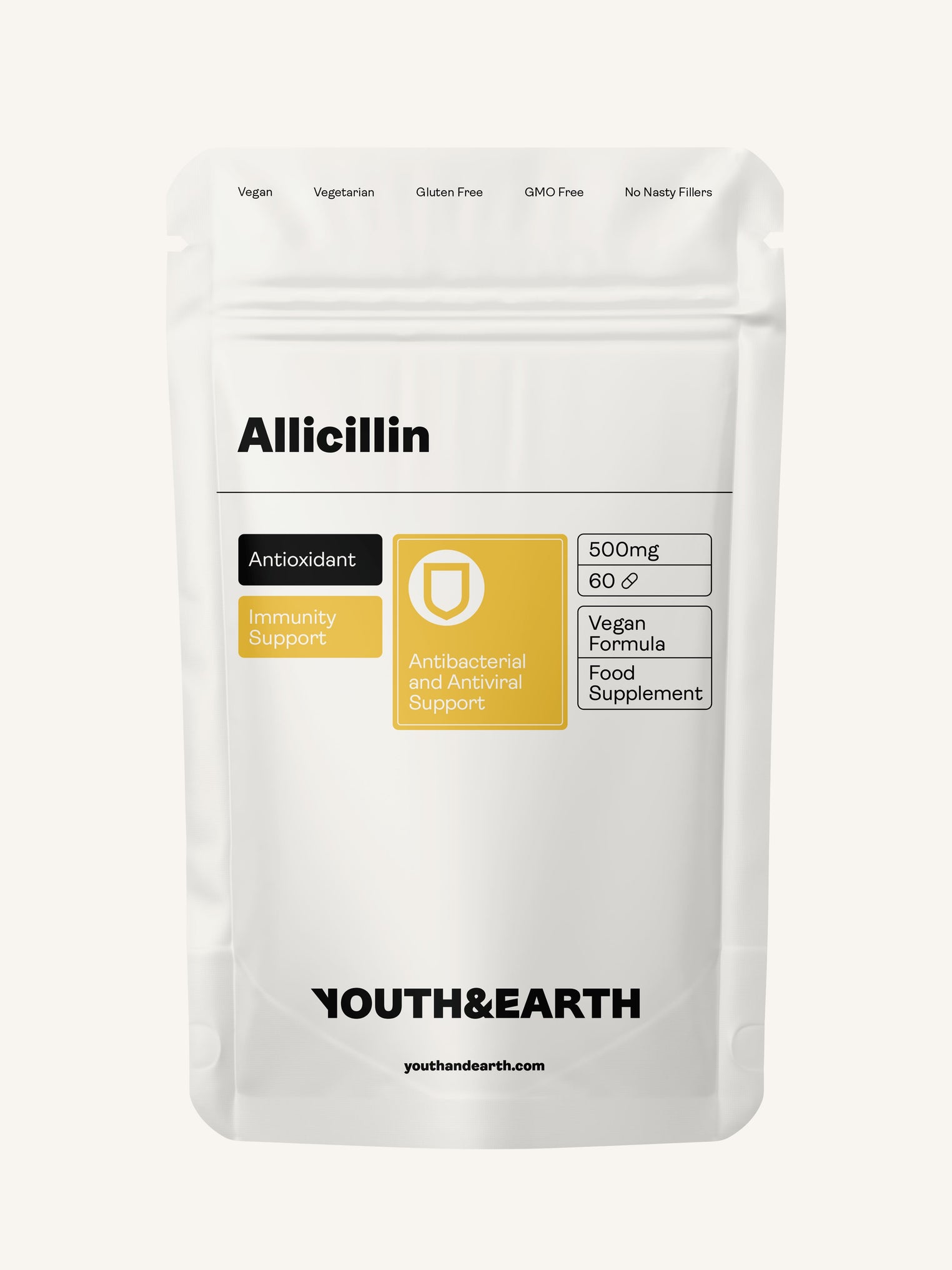 Garlic Extract (Allicillin) Extra Strength, 60 capsules (2 months supply) - Youth & Earth UK Store - 