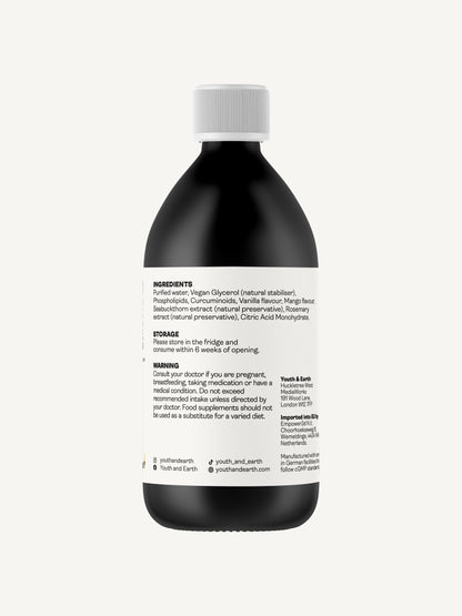 Liposomal Curcumin 200mg – Vanilla & Mango Flavour, 250ml - Youth & Earth UK Store - Liposomal Curcumin