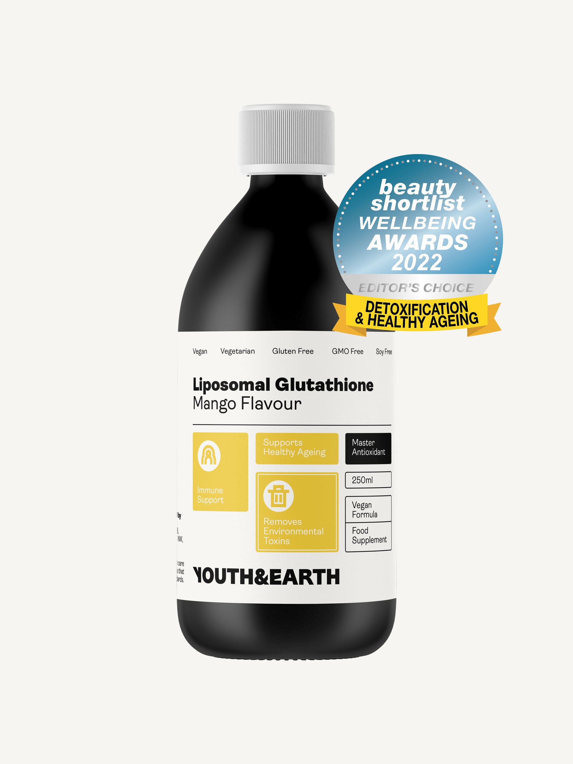 Liposomal Glutathione 400mg – Mango Flavour, 250ml - Youth & Earth UK Store - Liposomal Products