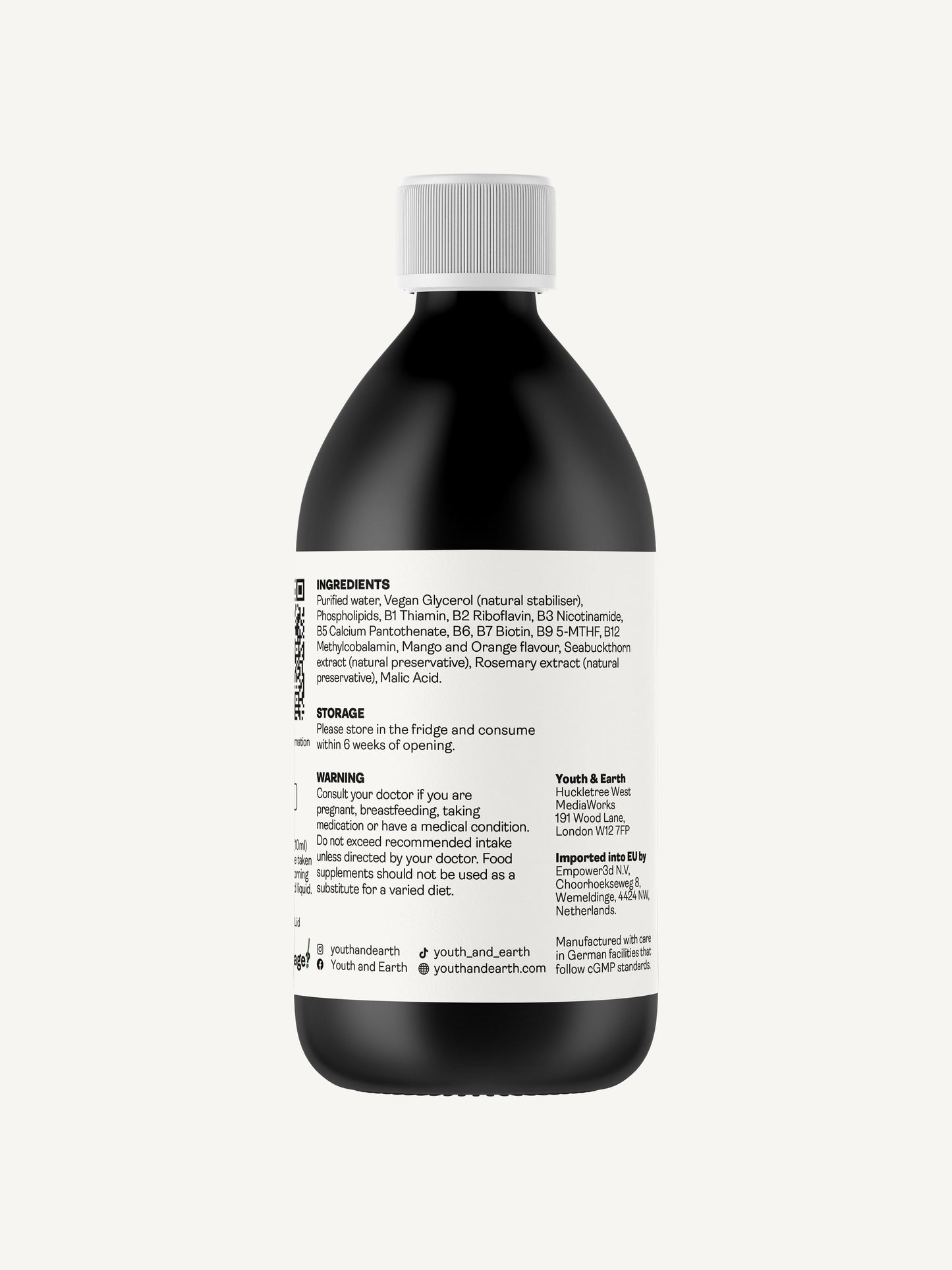 Liposomal Vitamin B Complex with 5-MTHF Folate (Mango & Orange Flavour, 250ml) - Youth & Earth UK Store - 