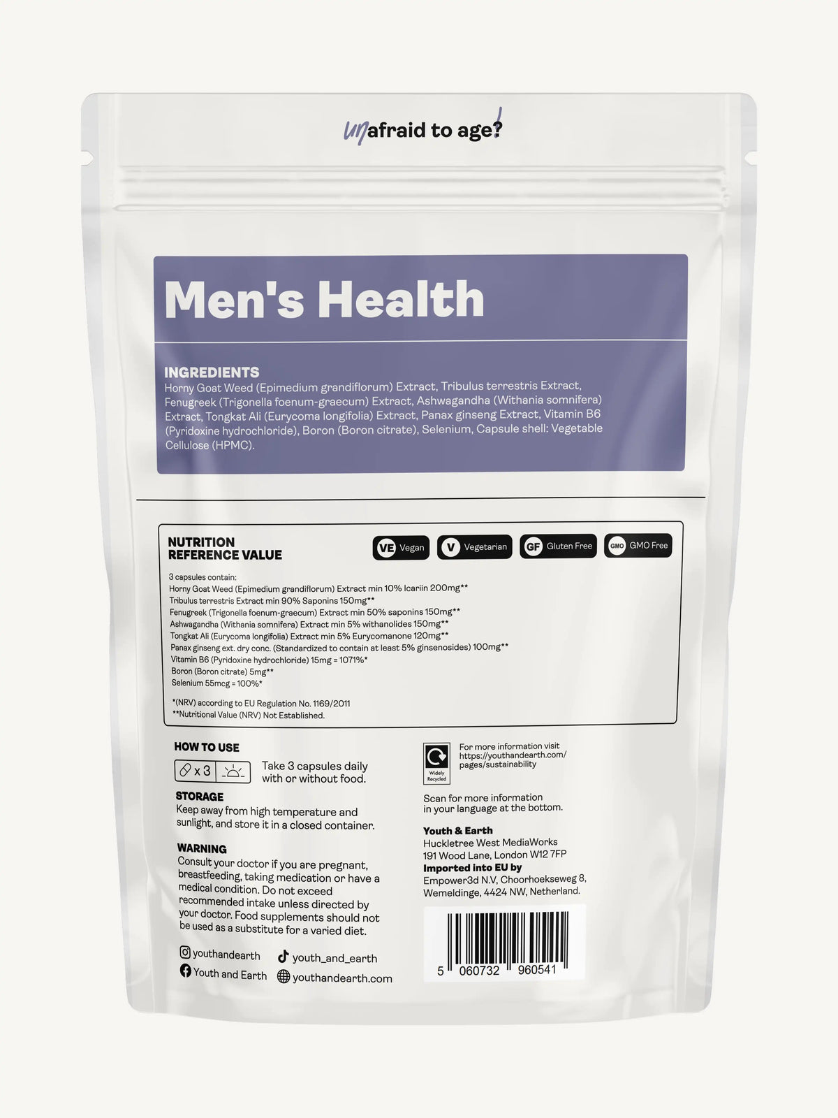 Men&#39;s Health - 90 Capsules - Youth &amp; Earth UK Store - 