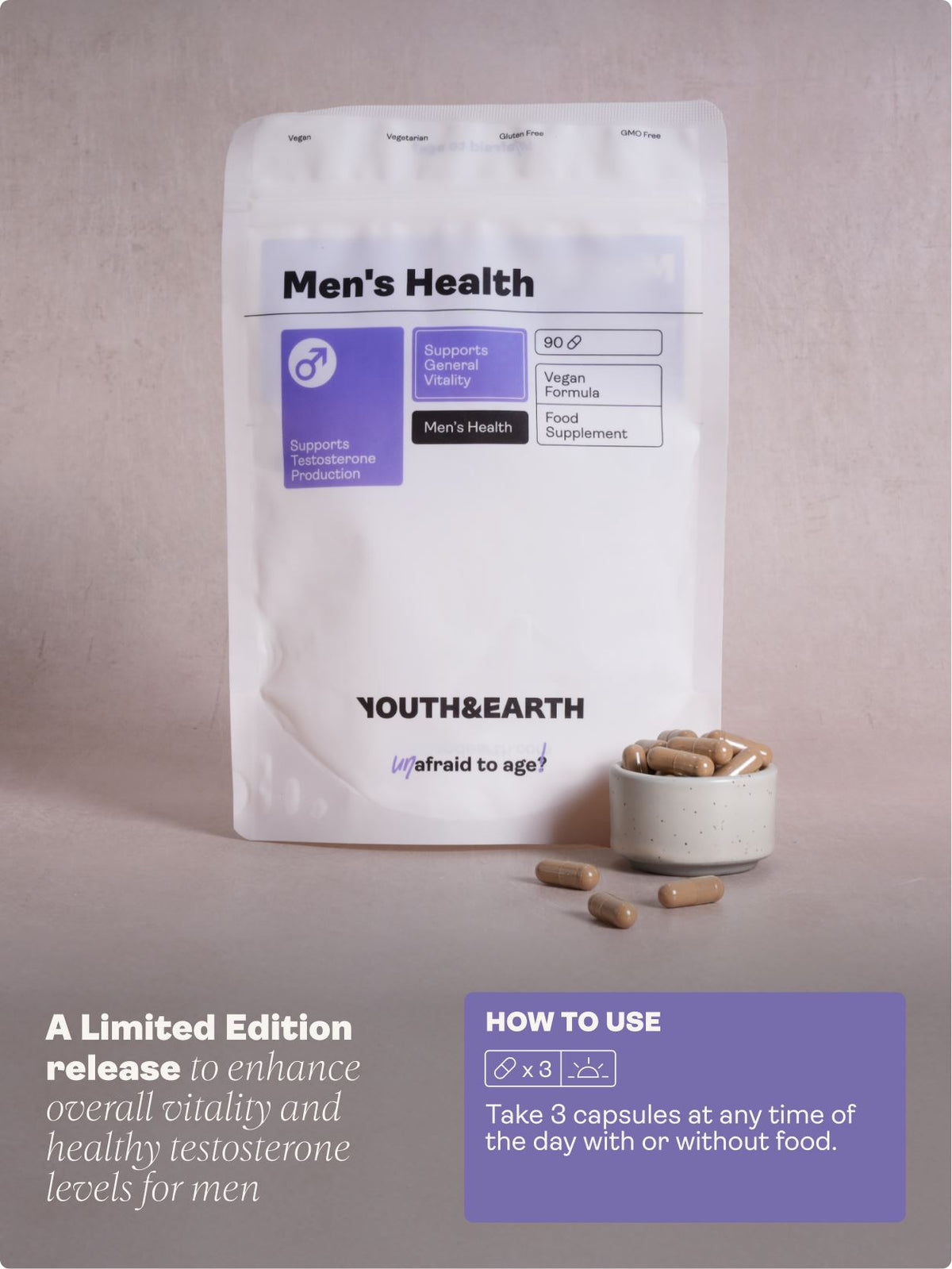 Men&#39;s Health - 90 Capsules - Youth &amp; Earth UK Store - 