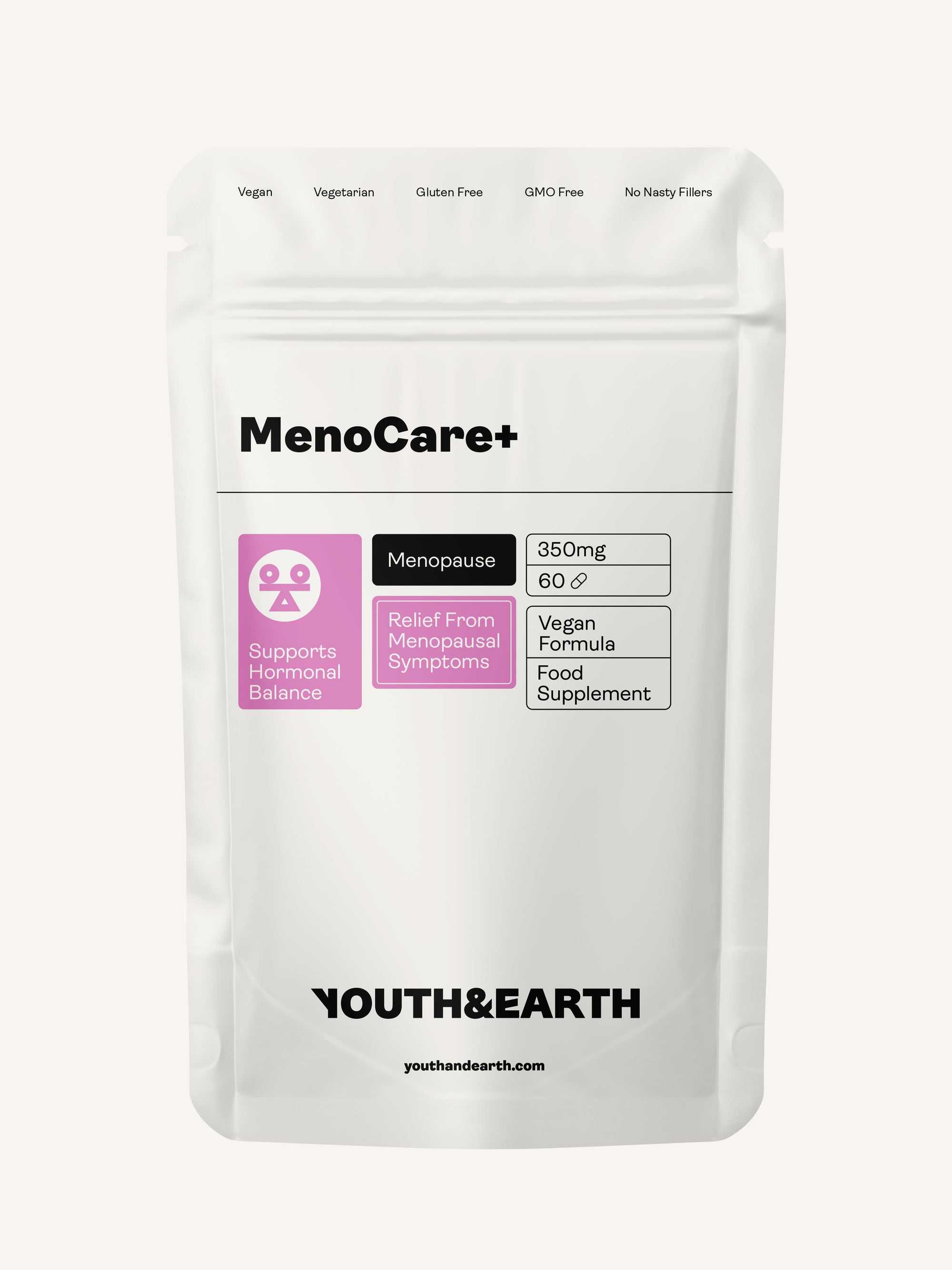 MenoCare+ 350mg | 60 Capsules - Youth & Earth UK Store - 