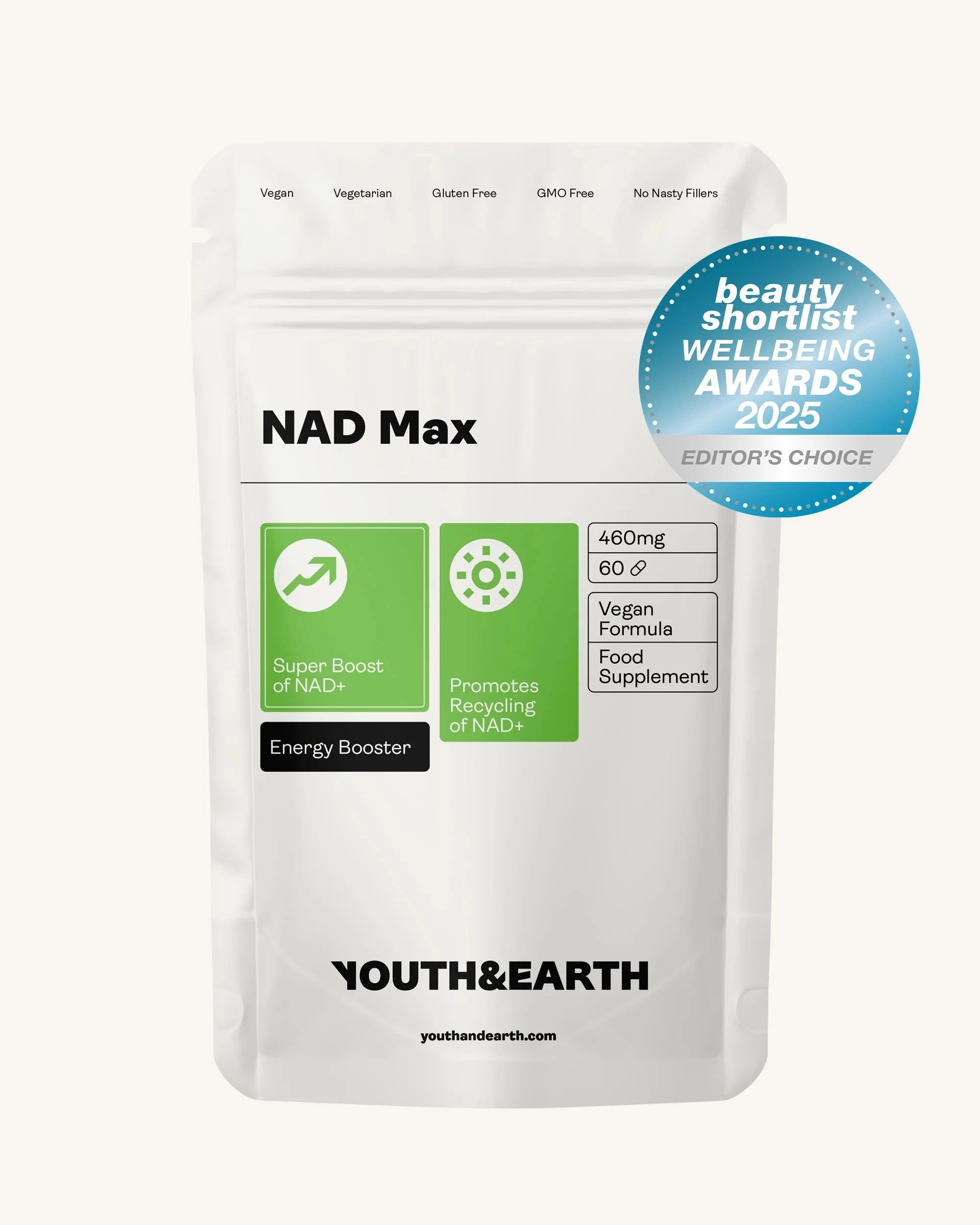 NAD Max - 460mg, 60 Capsules - Youth & Earth UK Store - 