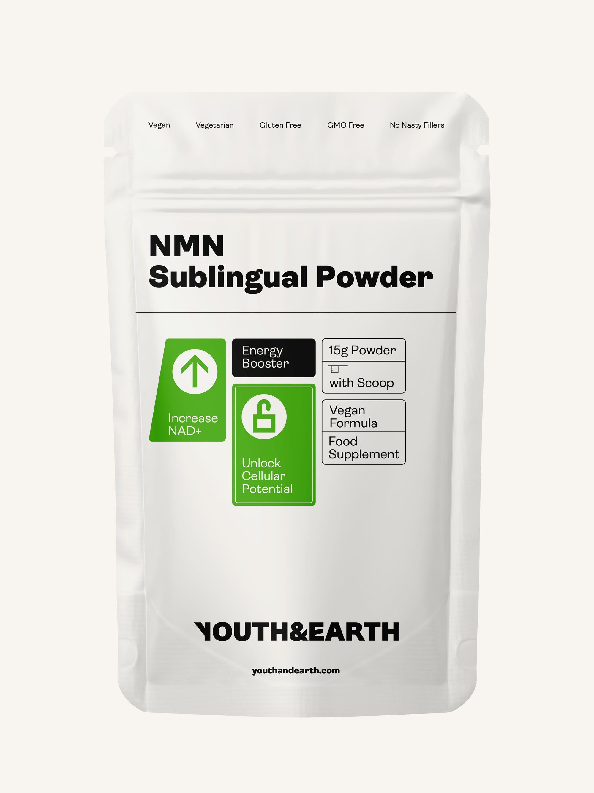 NMN Nicotinamide Mononucleotide Sublingual Powder - Youth & Earth UK Store - 