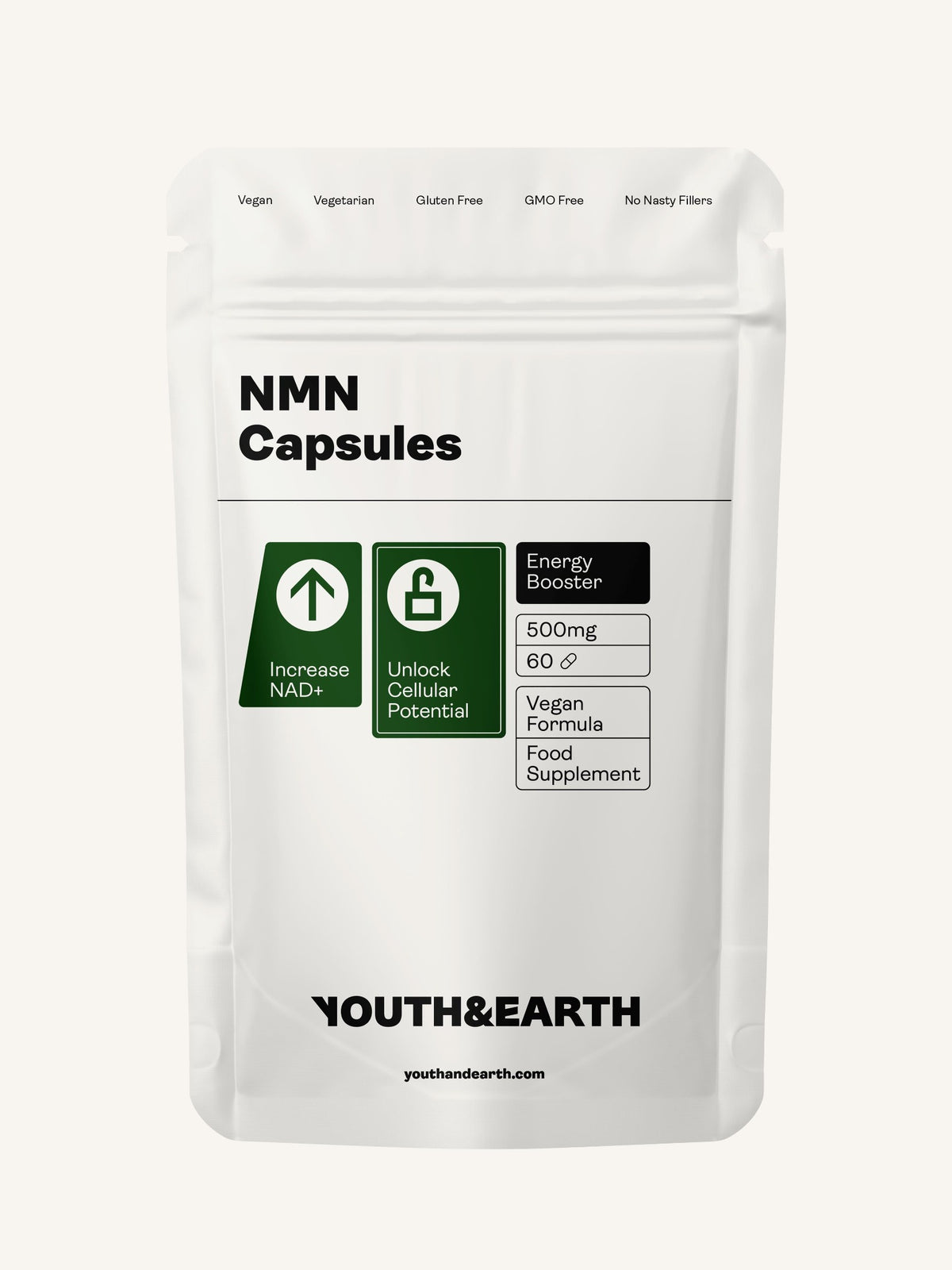 NMN Supplement - 60 Capsules - Youth &amp; Earth UK Store - 