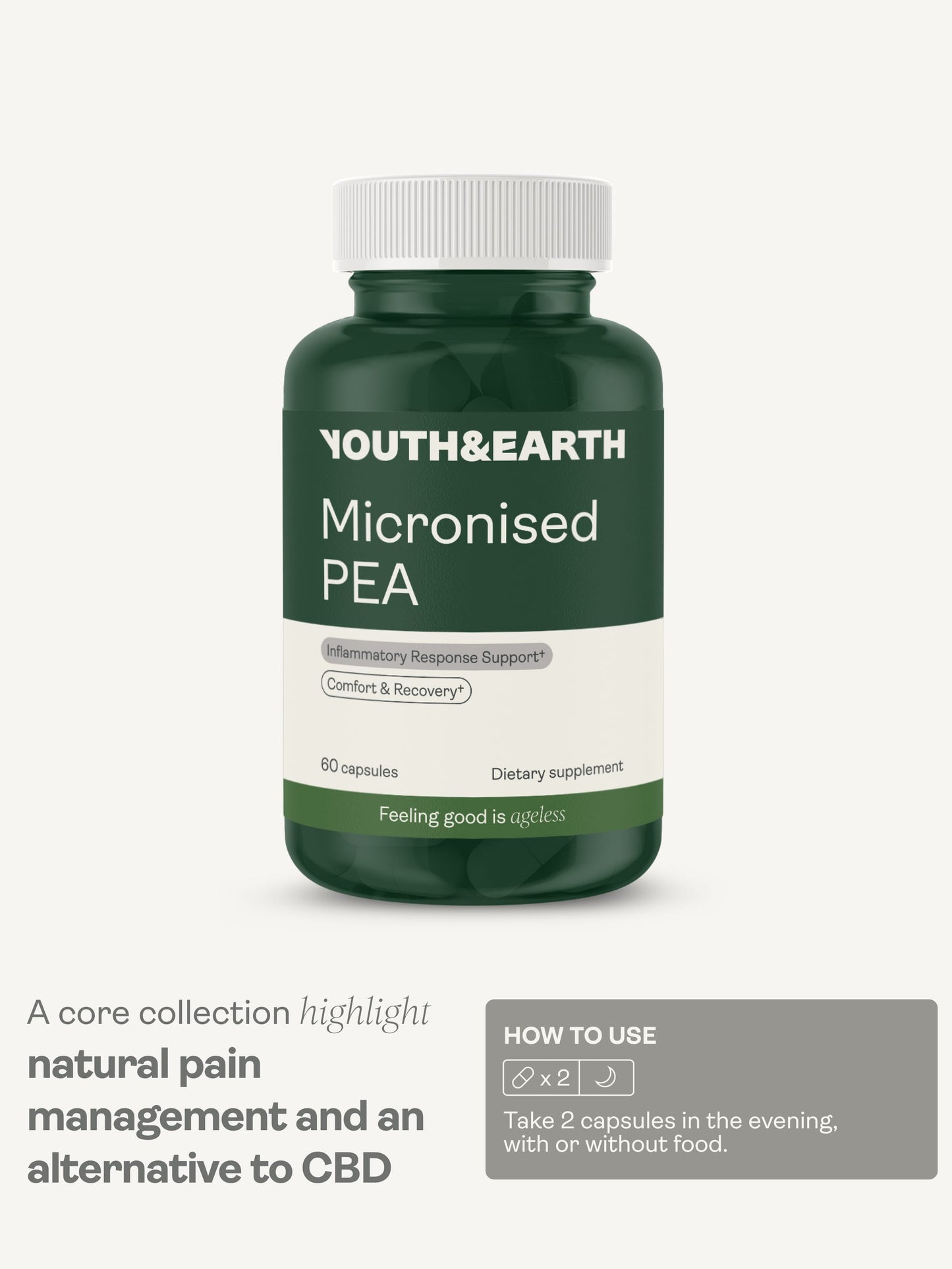 PEA (Palmitoylethanolamide) Micronised – 400mg, 60 Capsules