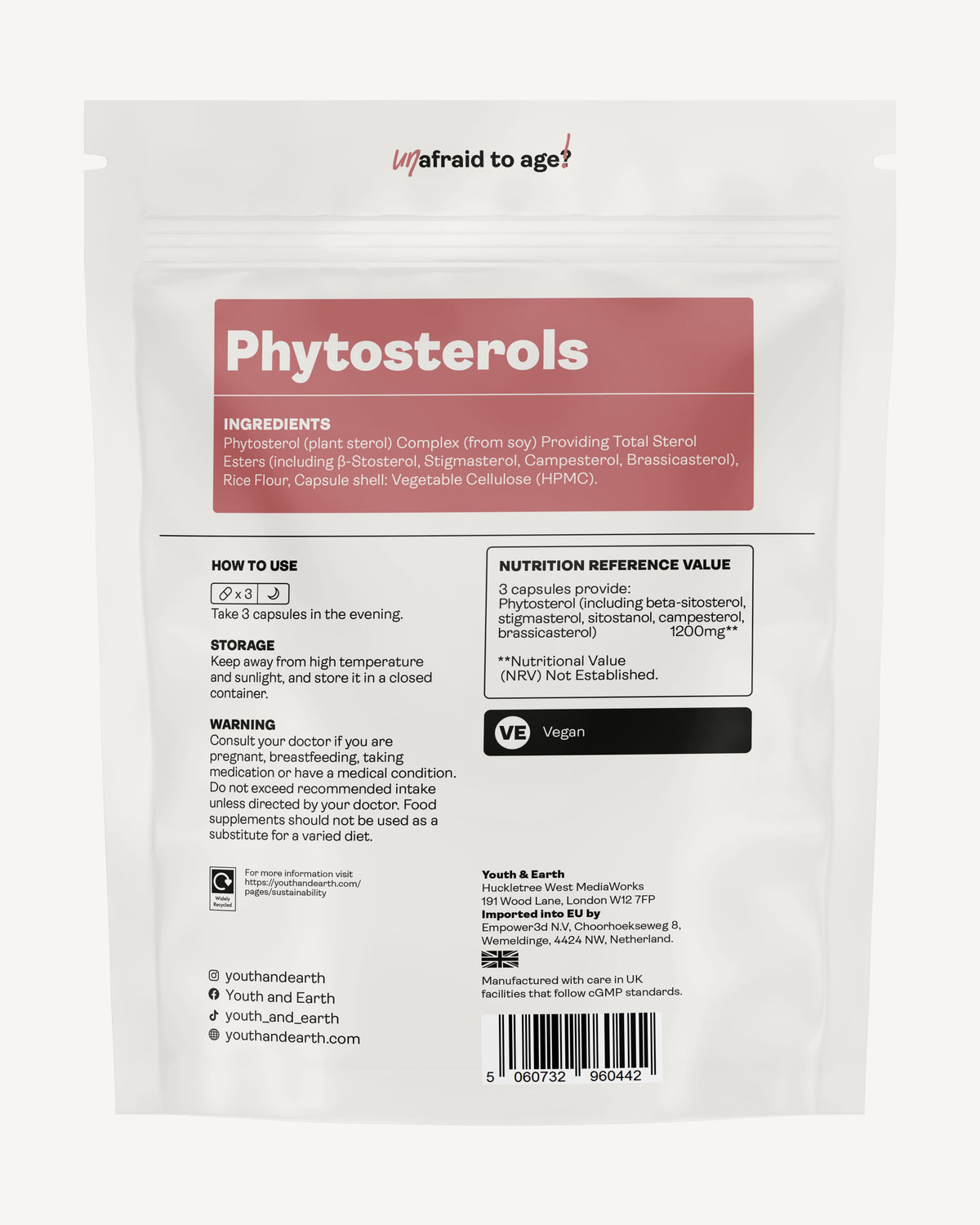 Phytosterols Supplements - 90 Capsules - Youth &amp; Earth UK Store - 