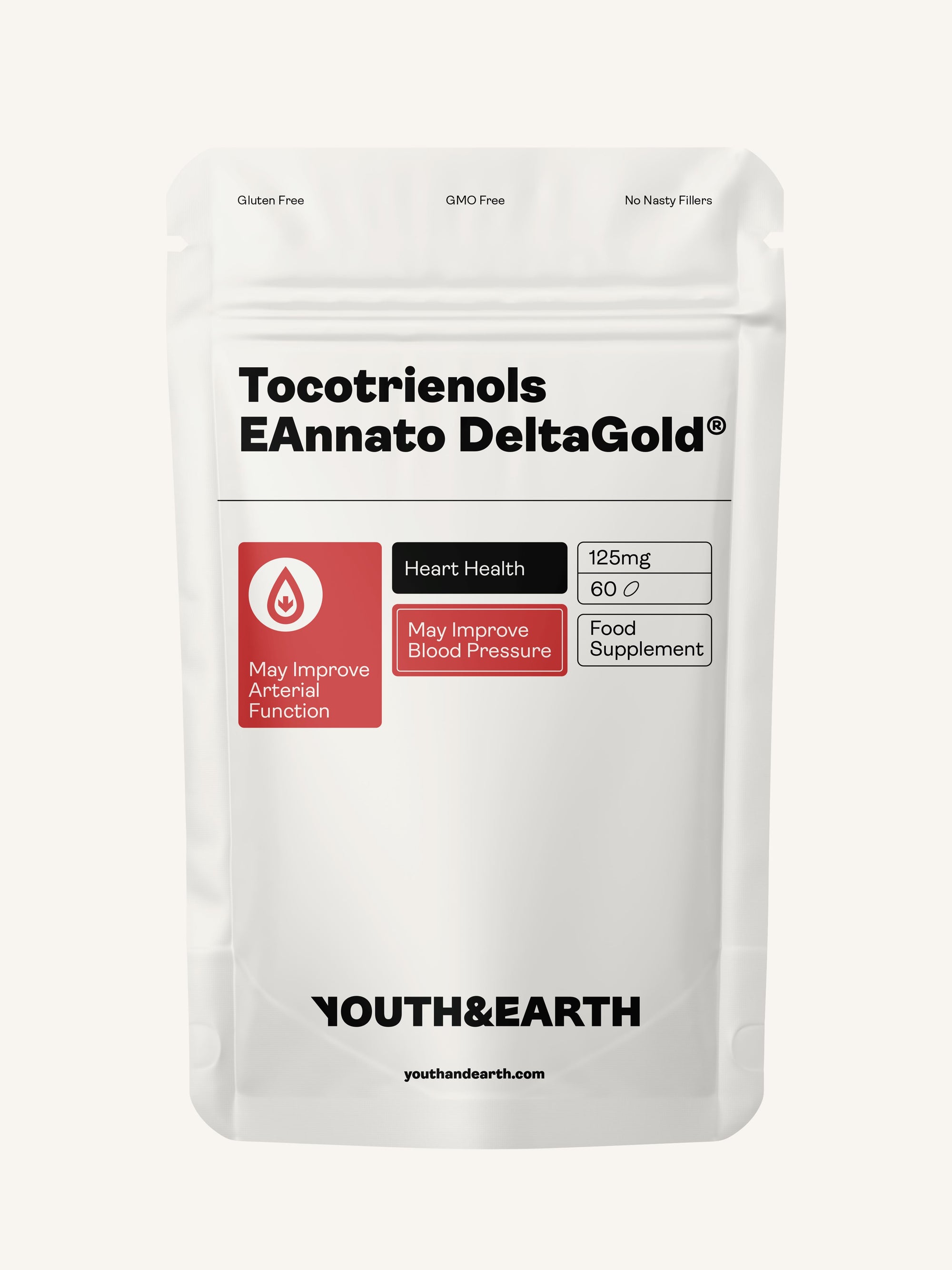 Tocotrienols EAnnato Delta Gold 125mg, 60 Softgels - Youth & Earth UK Store - 
