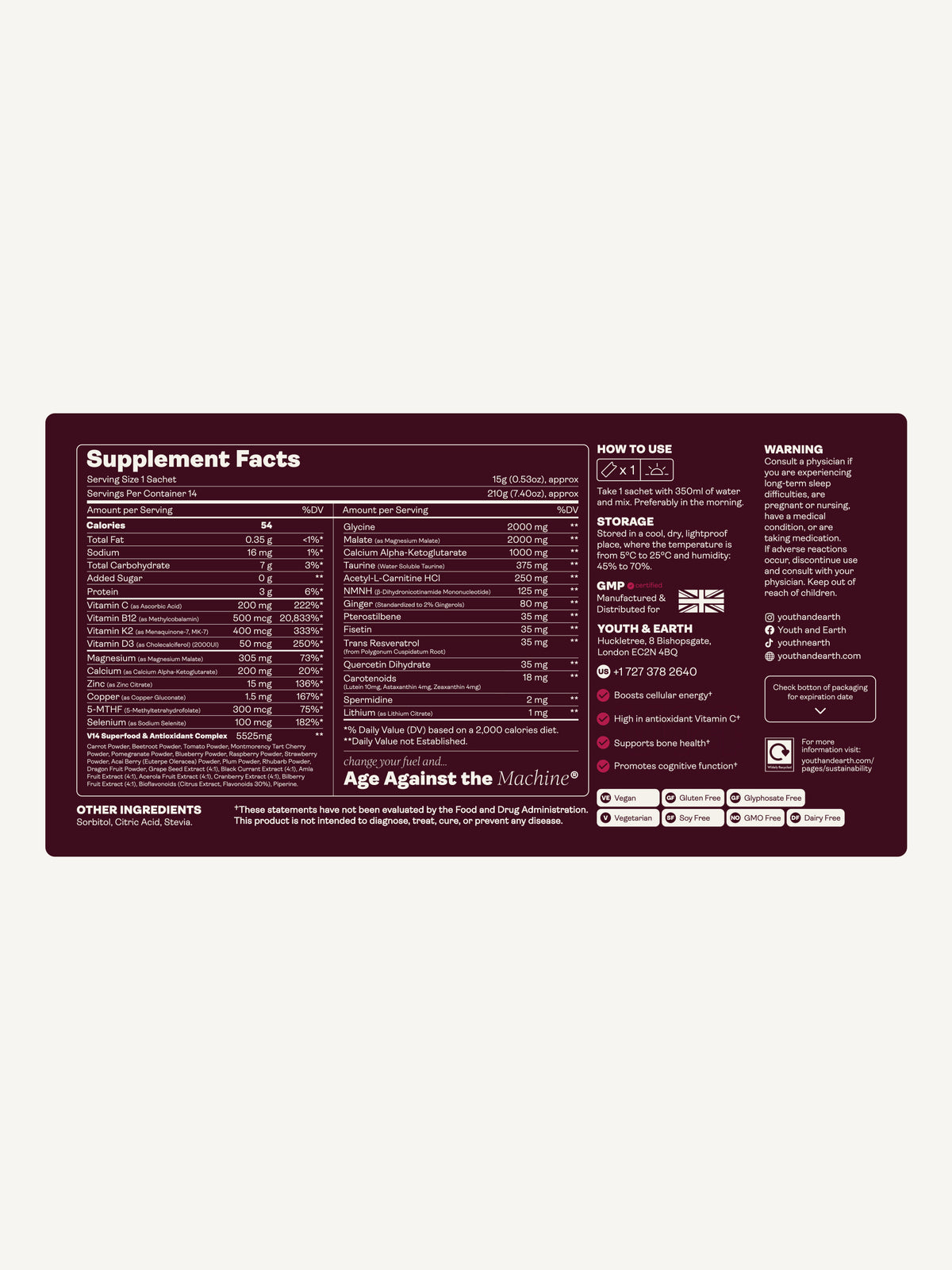 V14 Longevity Reds - Youth &amp; Earth UK Store - 