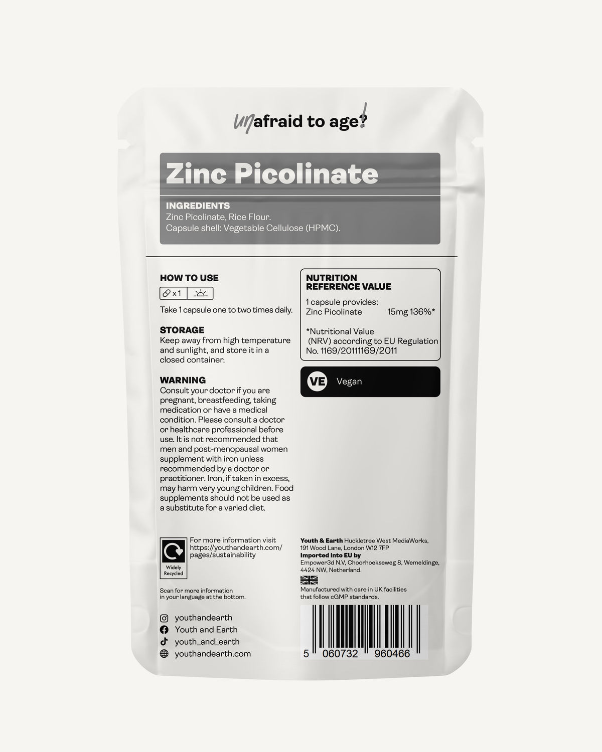 Zinc Picolinate 60 Capsules - youthandearth - 