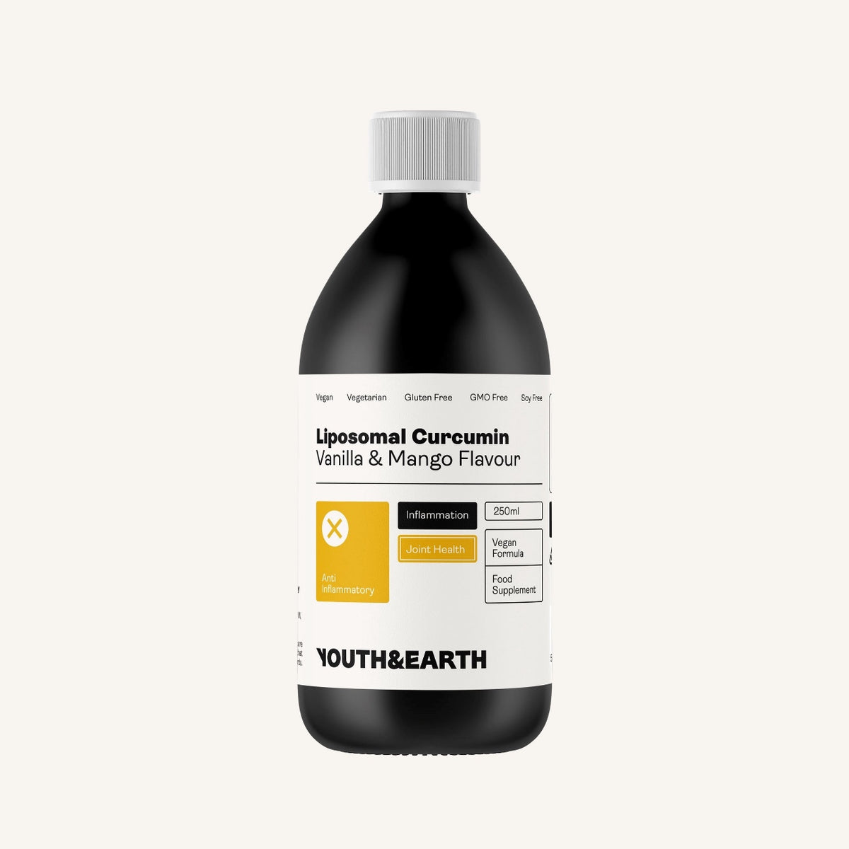 Liposomal Curcumin, Vanilla and Mango, 250ml, Youth & Earth