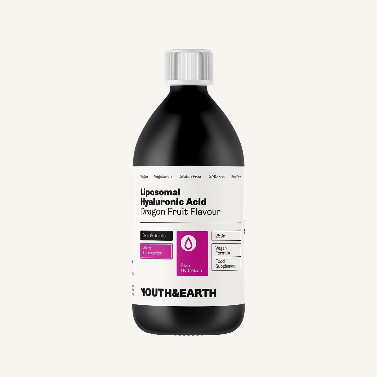 Liposomal Hyaluronic Acid, Dragon Fruit, 250ml, Youth & Earth