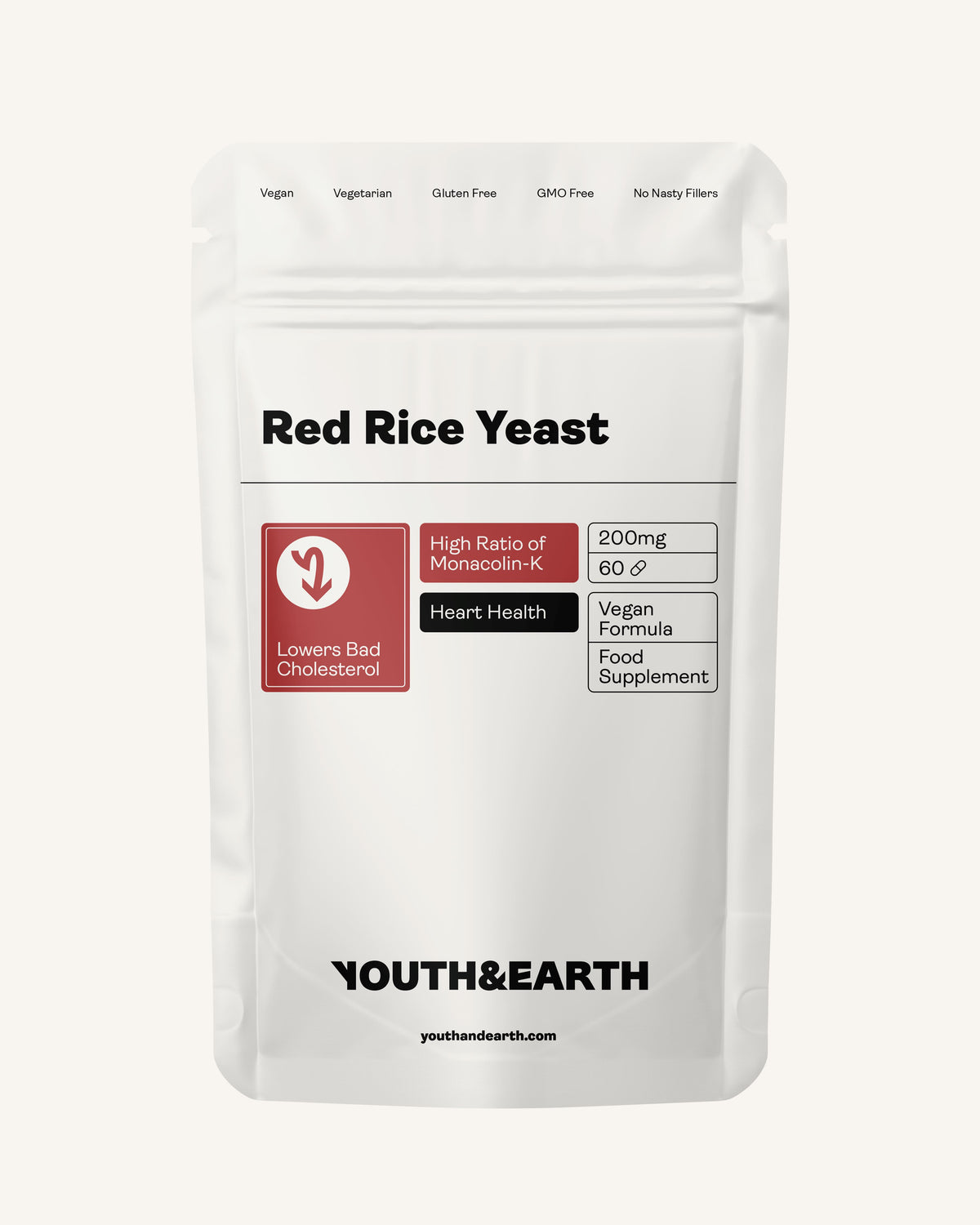 Red Rice Yeast 60 Capsules (2 months supply) youthandearth 